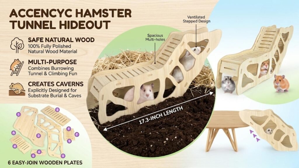 AccEncyc Hamster Tunnel Hideout with Climbing Ladder