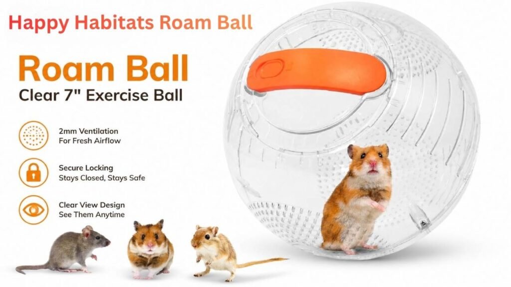 Happy Habitats Roam Ball — Clear Hamster Exercise Ball 