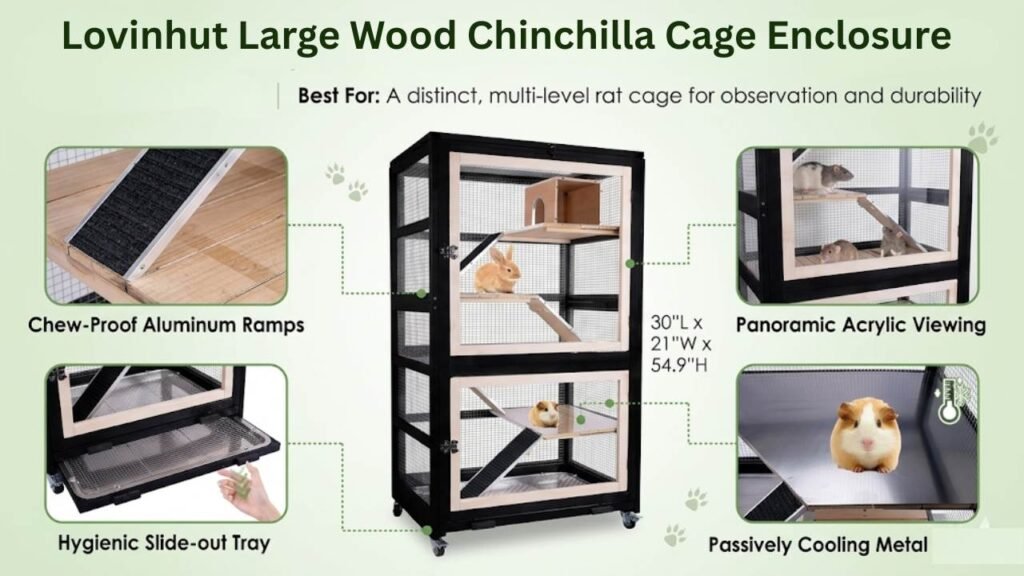 Lovinhut Large Wood Chinchilla Cage Enclosure