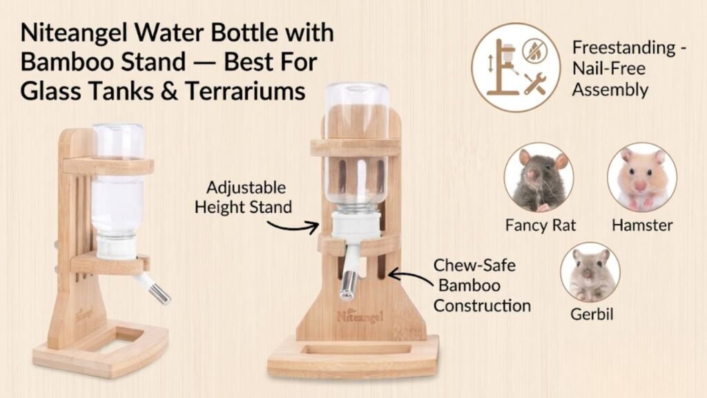 Niteangel Water Bottle with Bamboo Stand