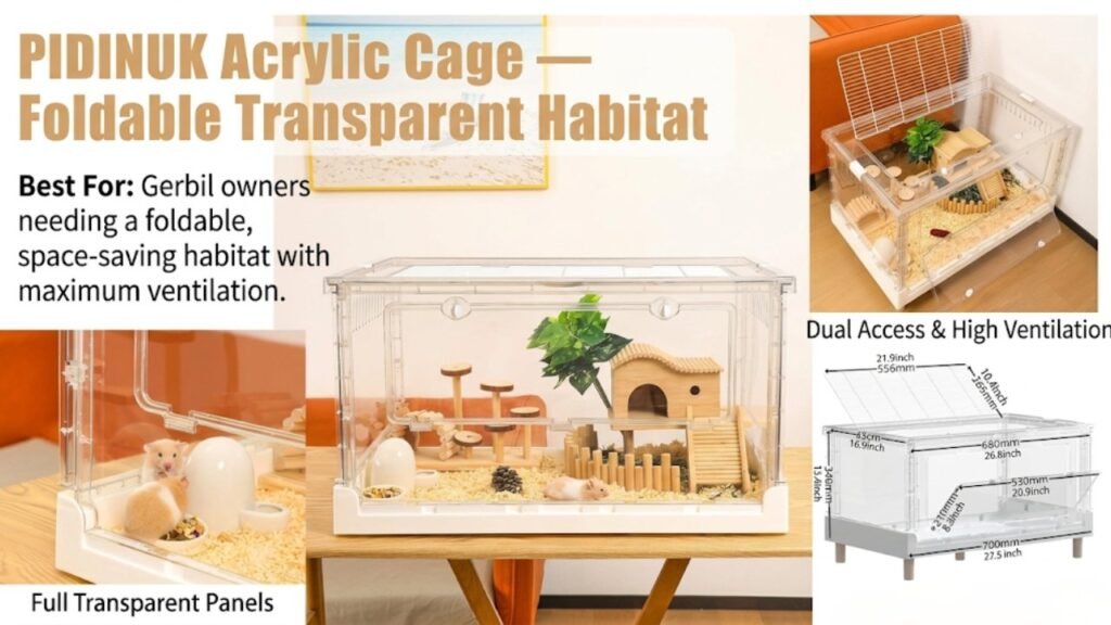 PIDINUK Acrylic Cage — Foldable Transparent Habitat