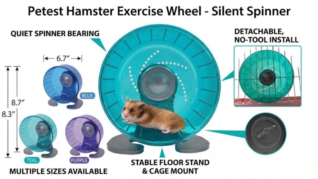 Petest Hamster Exercise Wheel — Silent Spinner