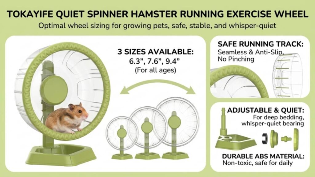 TOKAYIFE Quiet Spinner Hamster Running Exercise Wheel