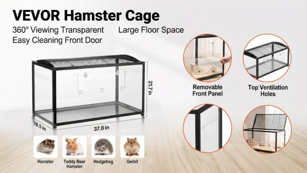 VEVOR Hamster Cage — 360 Viewing Transparent