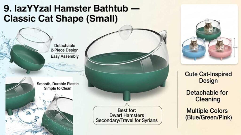 lazYYzal Hamster Bathtub — Classic Cat Shape