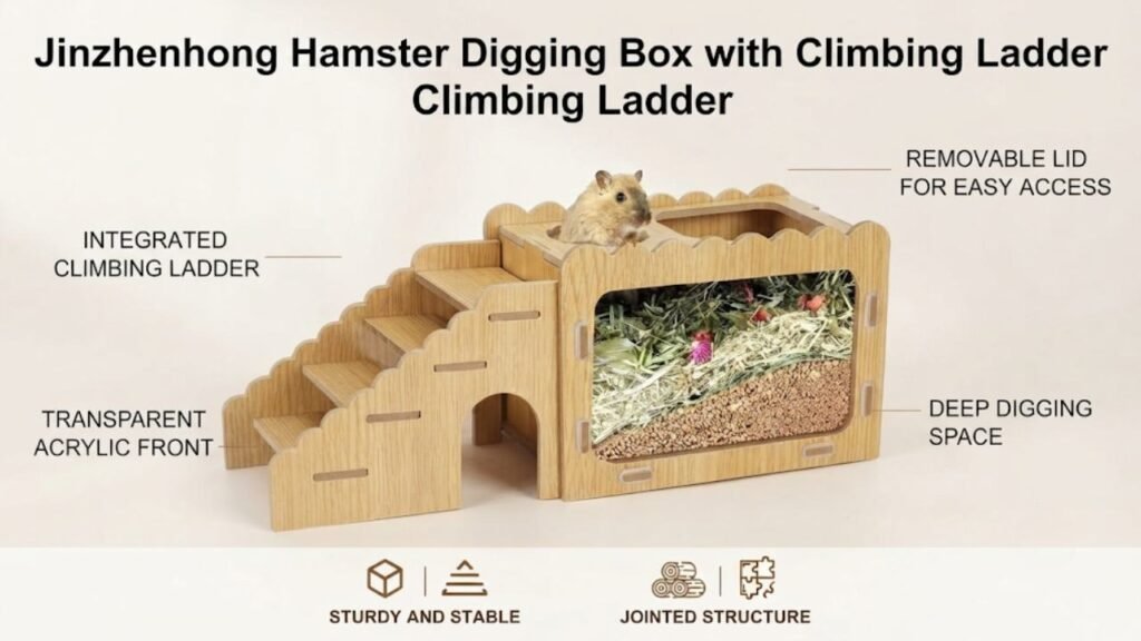 Jinzhenhong Hamster Digging Box with Climbing Ladder
